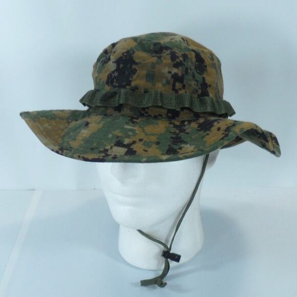 USMC Digital MARPAT Woodland Boonie Bucket Military Style Jungle Camo Cap Hat Sm - Picture 1 of 8